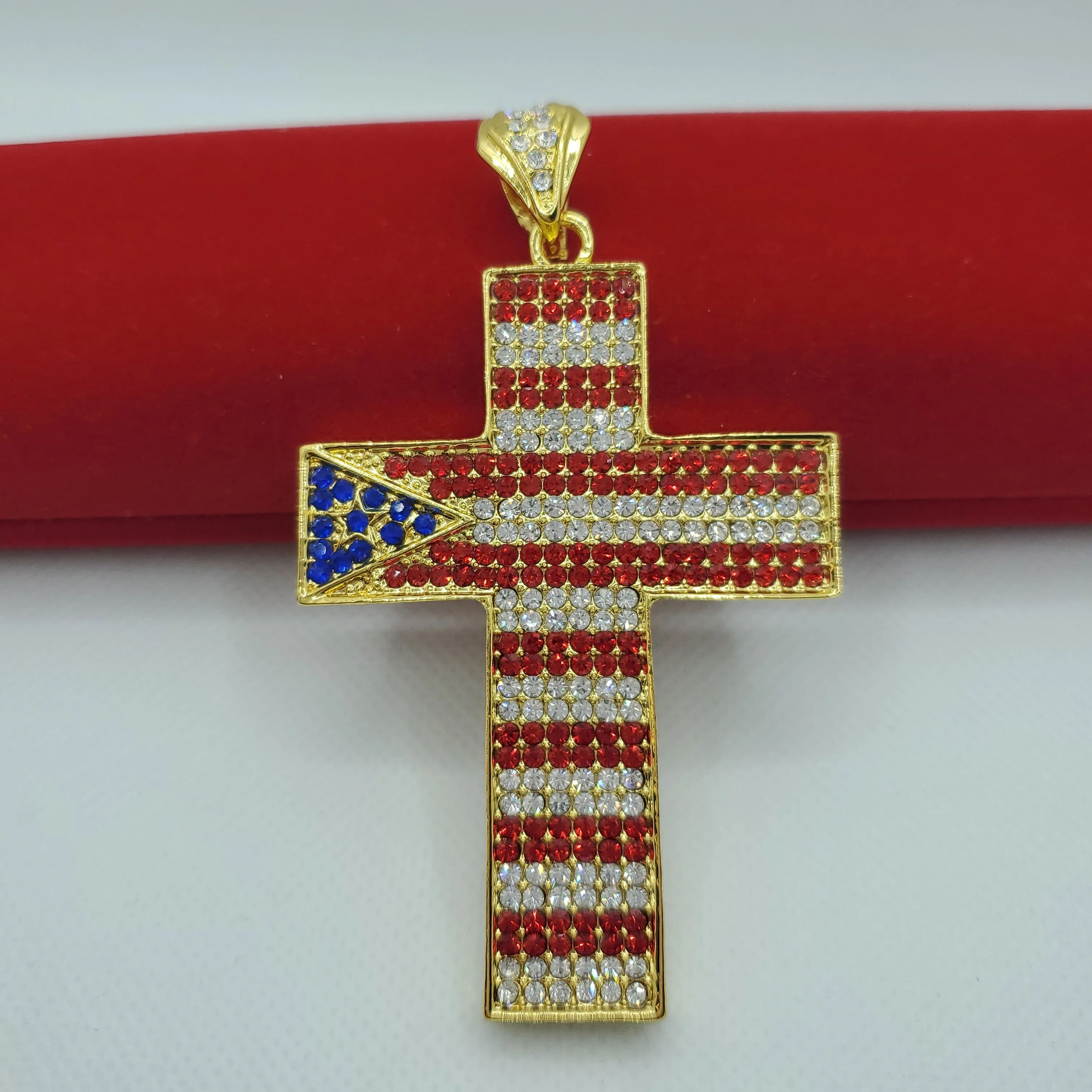 Red Iced Out Cross