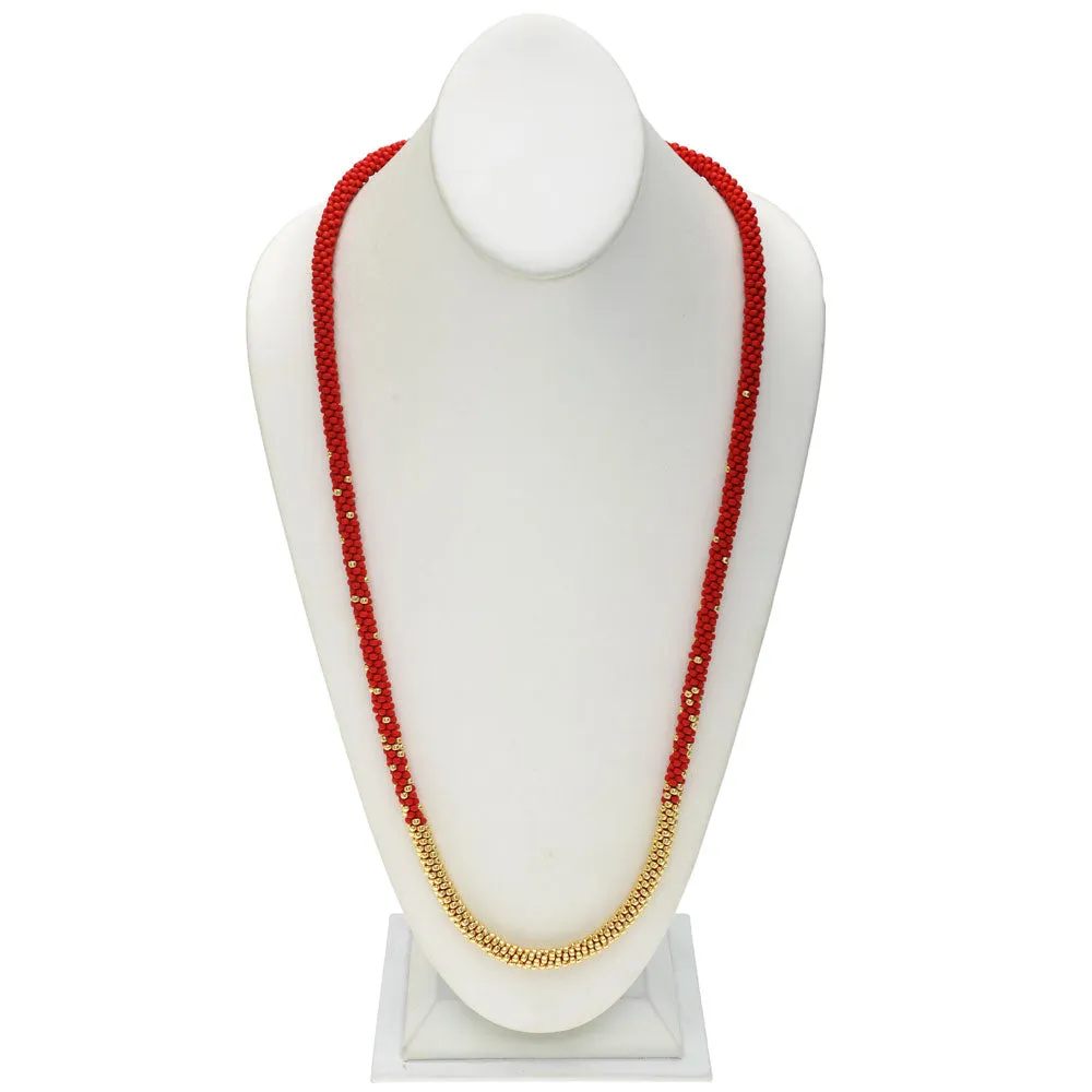 Refill - Long Beaded Kumihimo Necklace - Red and Gold - Exclusive Beadaholique Jewelry Kit