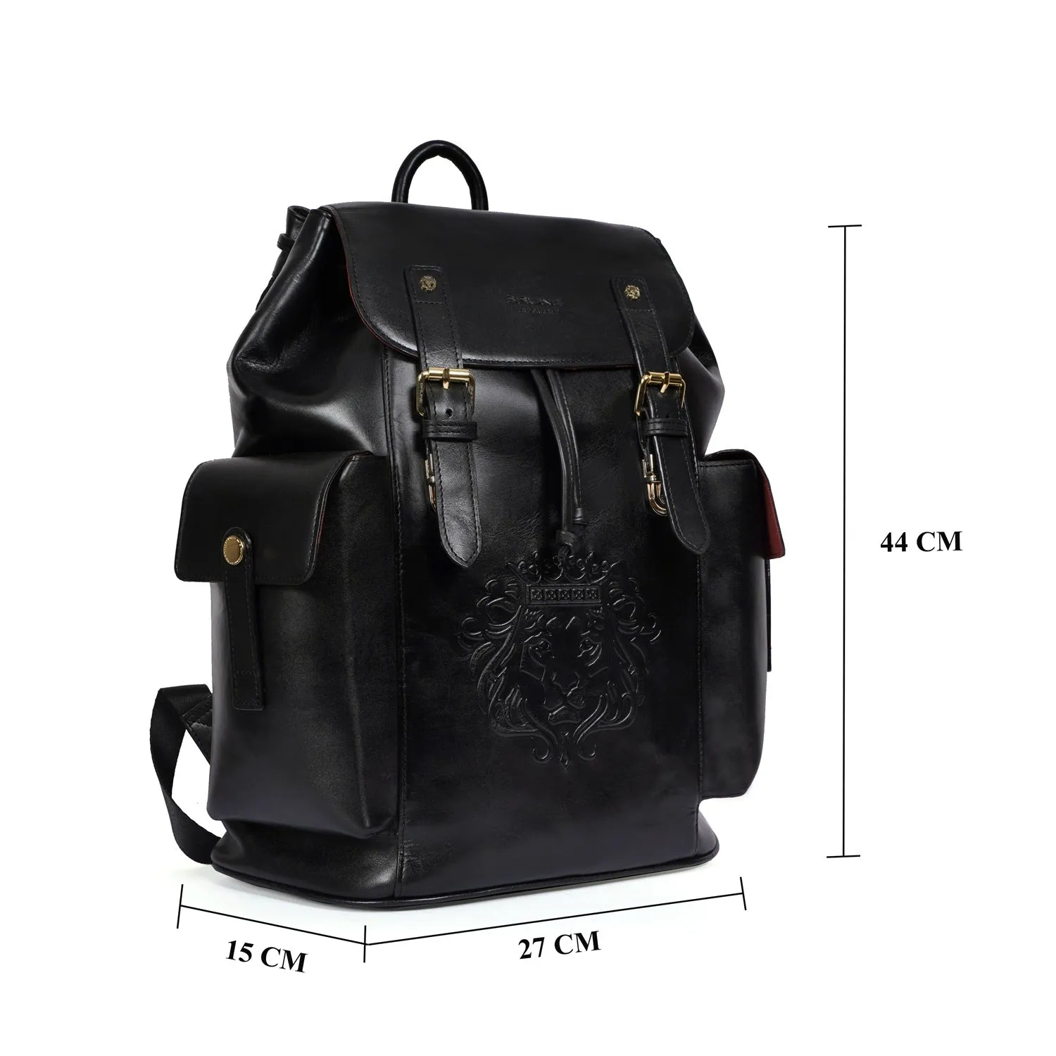 Rugsack Black Leather Backpack