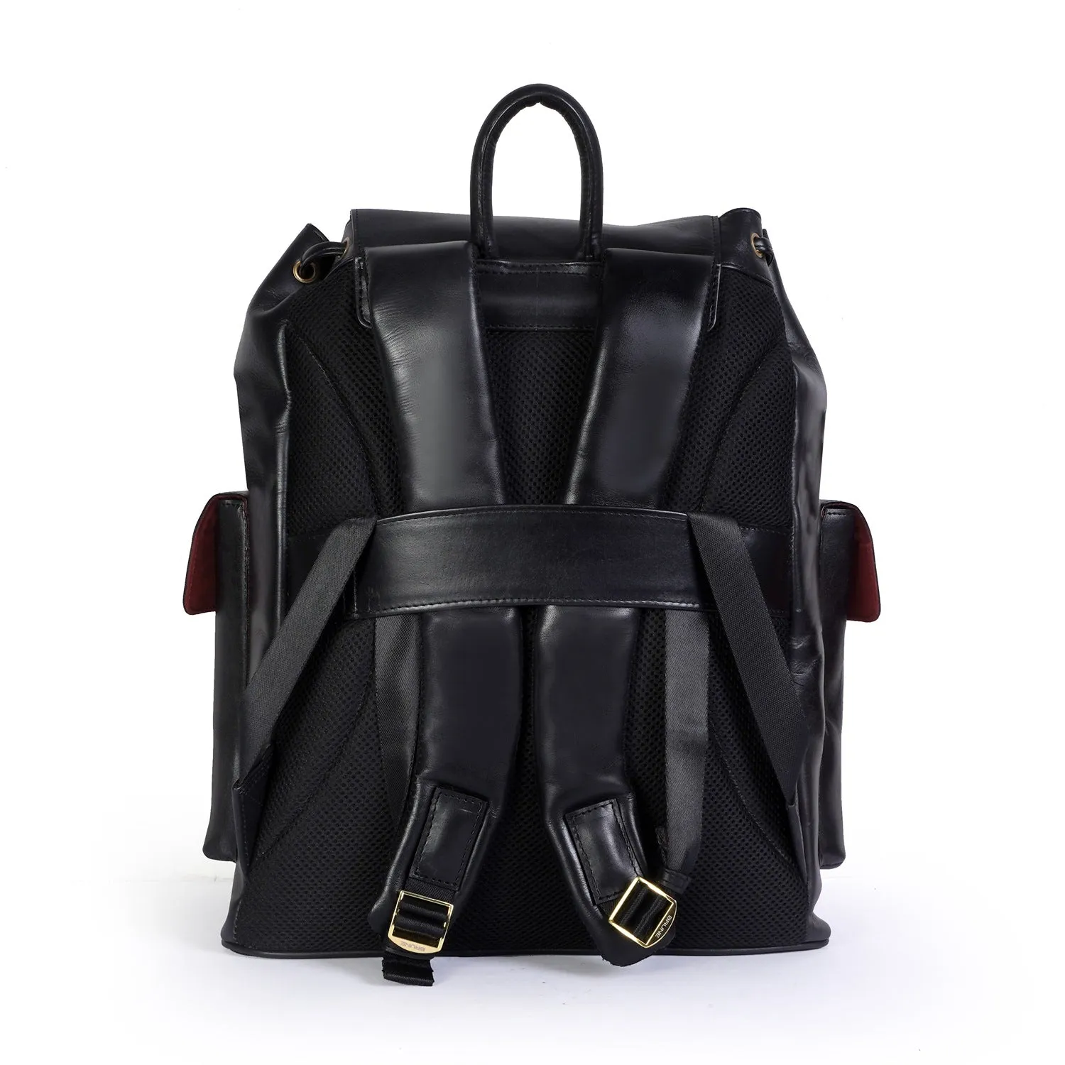 Rugsack Black Leather Backpack