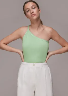 Sage Green Ribbed One Shoulder Cami