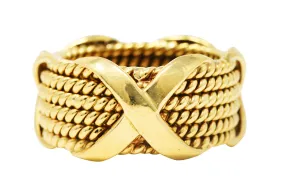 Schlumberger Tiffany & Co. 18 Karat Yellow Gold X Band Ring