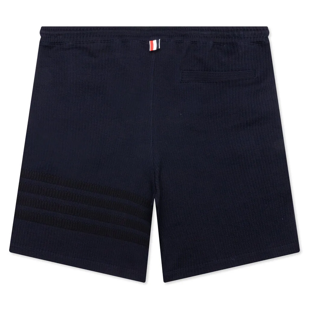 Seersucker Loopback Sweatshorts - Navy