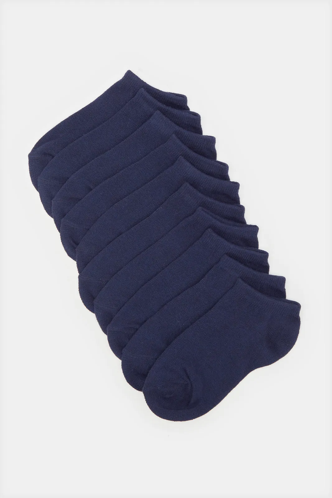 Senior Boys Navy Ankle Length Socks Set (Pack Of 5)