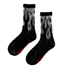 Sheer Flame Socks in Black