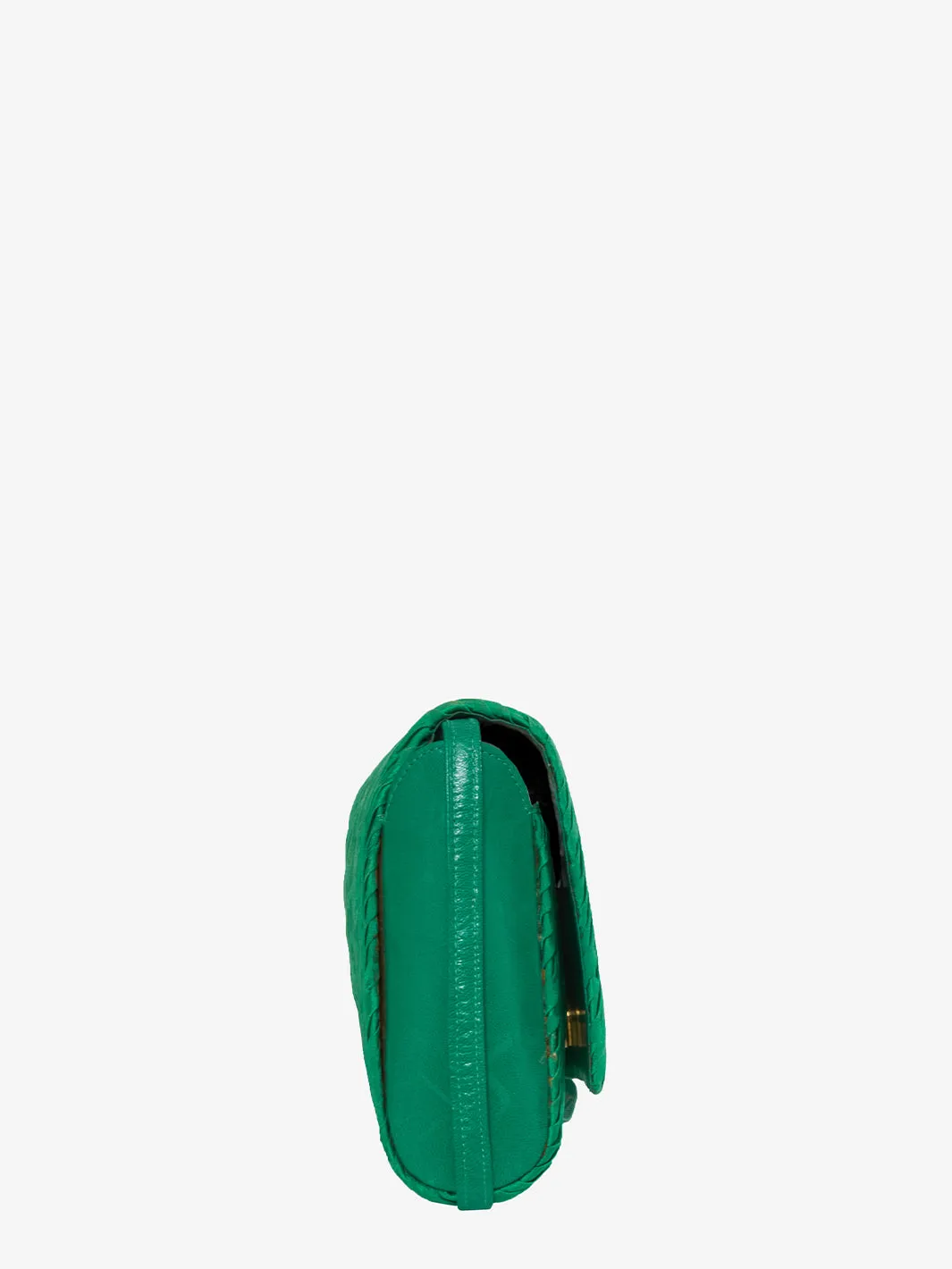 Shoulder strap in green satin