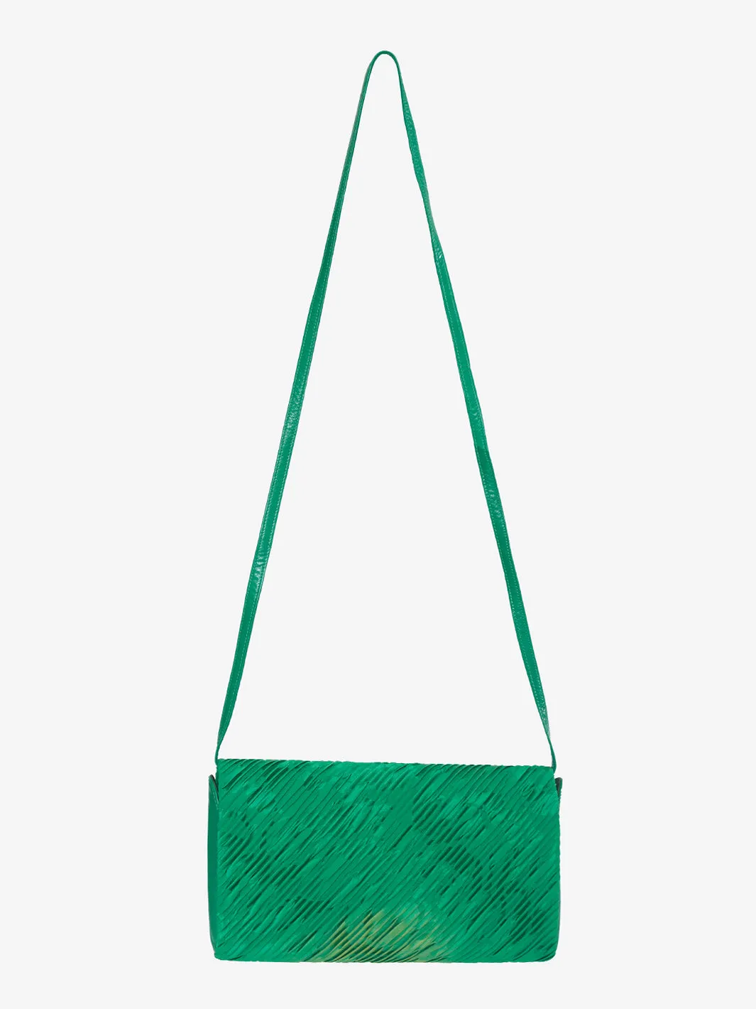 Shoulder strap in green satin