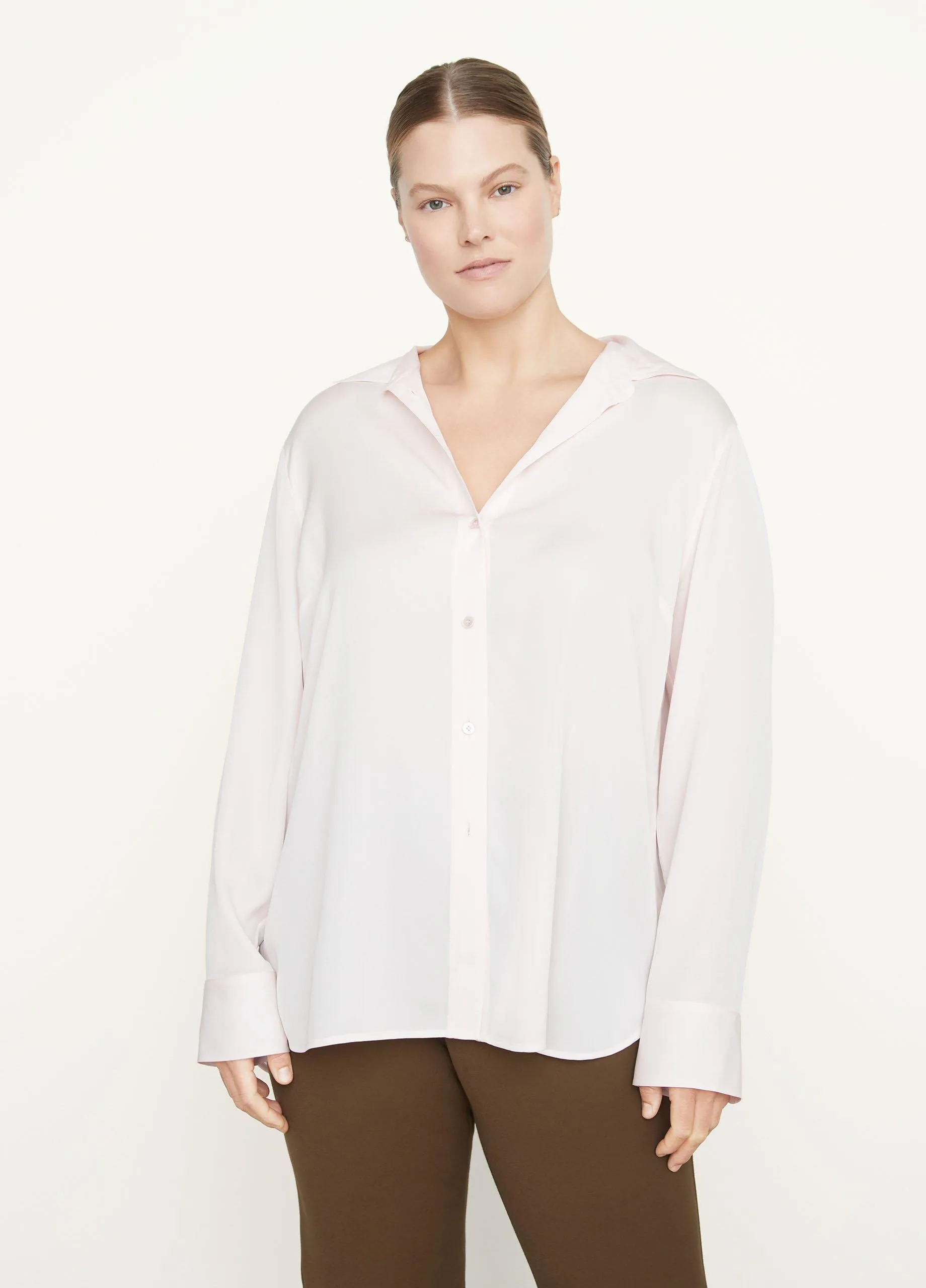 Slim-Fitted Stretch-Silk Shirt