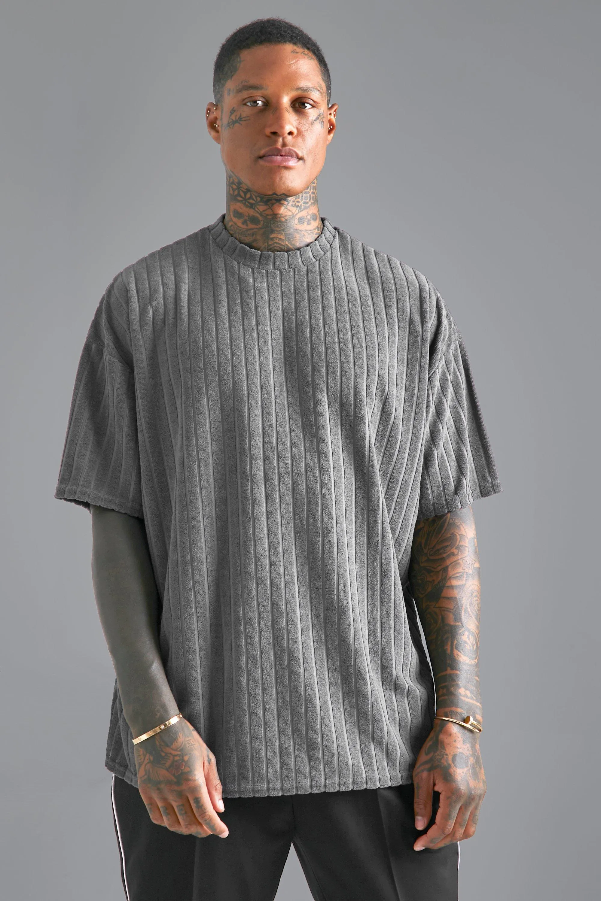 Slim Striped Towelling T-shirt 