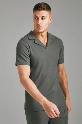 Smart Slim Fit Textured Revere Polo