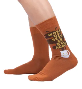 SOCK it to me Men's Crew Socks (Prints) - Woke Up Sexy As H*ll Again