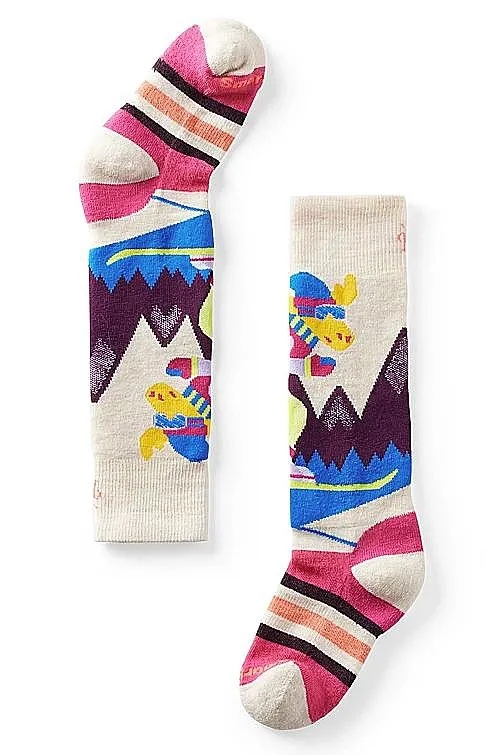 socks Smartwool Wintersport Full Cushion Mountain Moose Pattern - Moonbeam - unisex junior