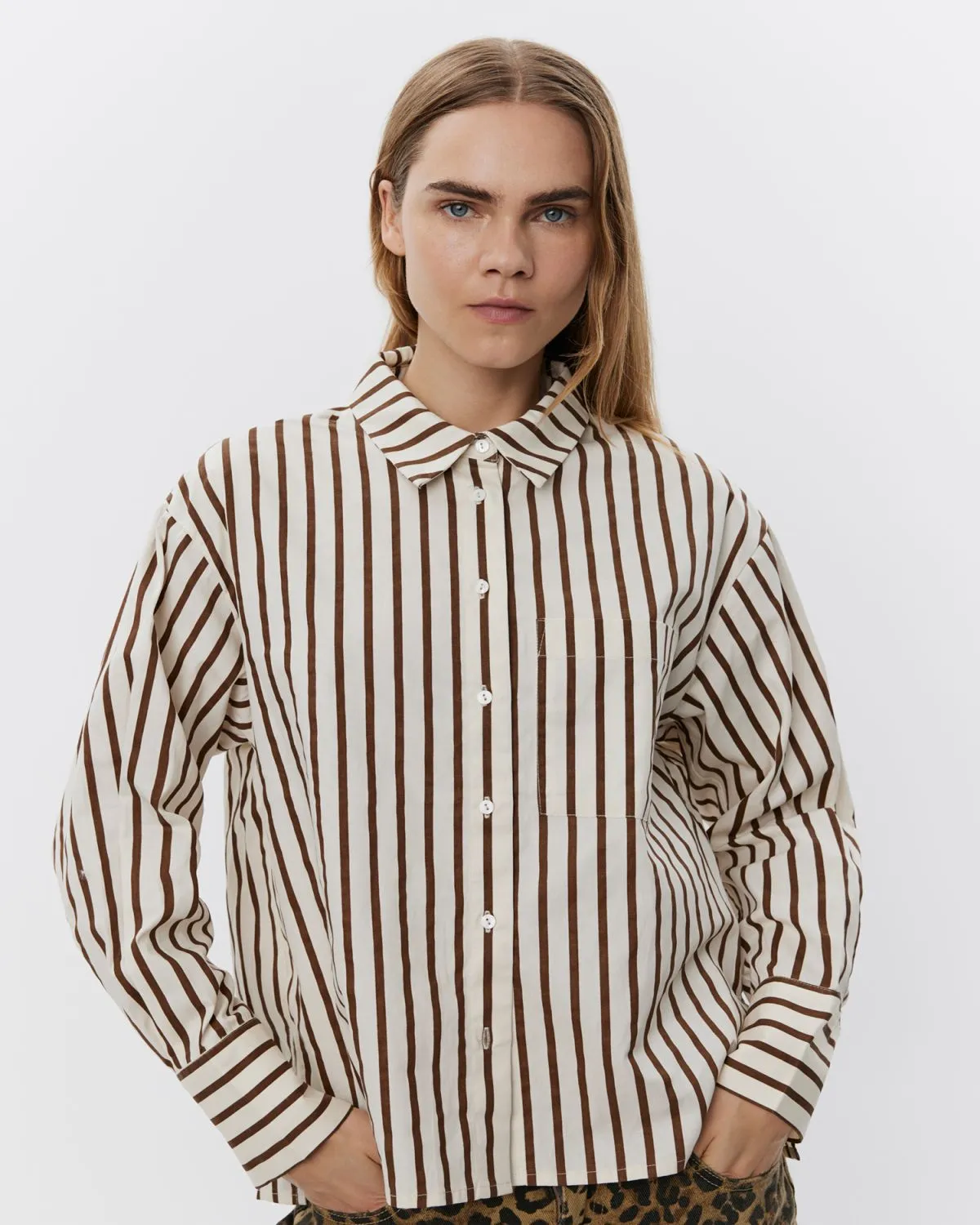 SOIASW SHIRT - Brown Striped