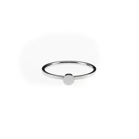 Solid Yellow Gold Simple Tiny Round Ring Modern Ladies Design SM75