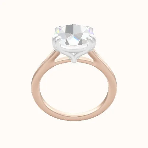 Split Cathedral Engagement Ring With Double Prongs Head