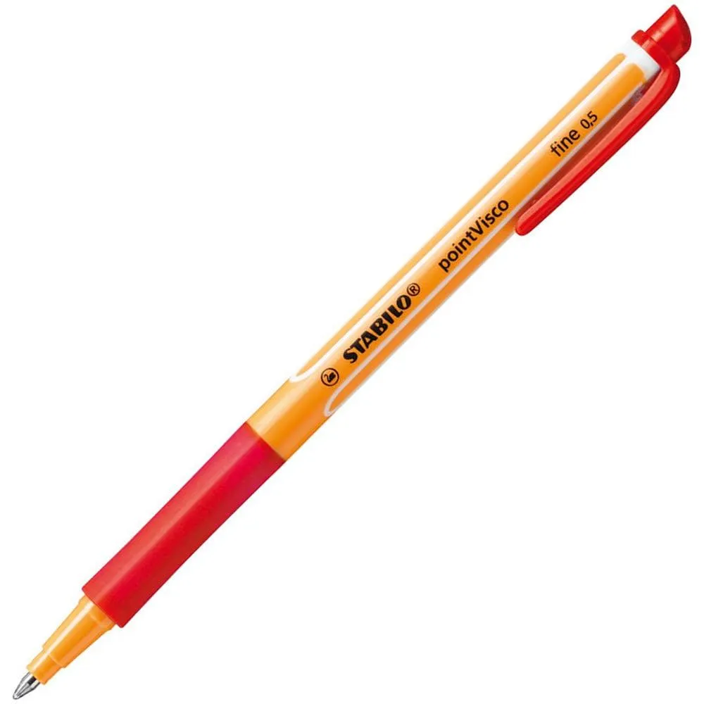 Stabilo Point Visco Rollerball Pen Red Fine 0.5mm Box 10