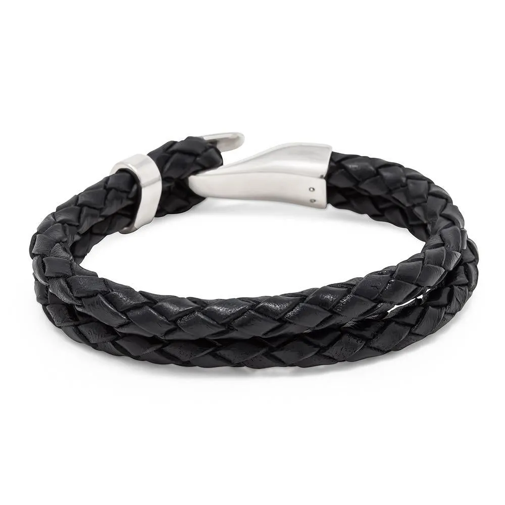 Stainless Steel Double Braided Bracelet Navy