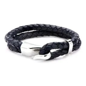 Stainless Steel Double Braided Bracelet Navy