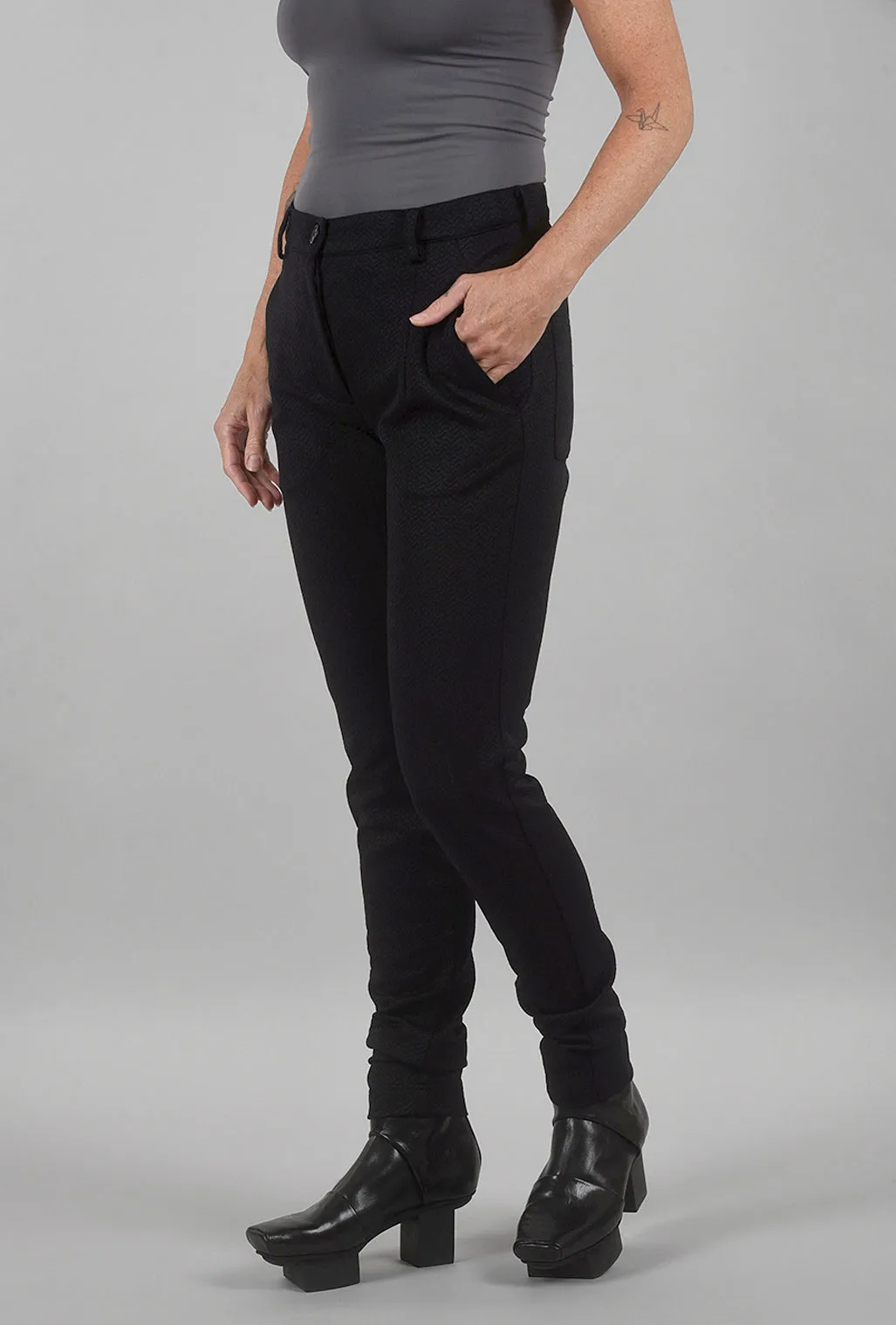 Stretch Ponte Slim Trouser, Black