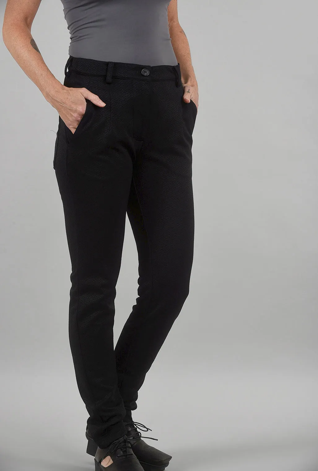 Stretch Ponte Slim Trouser, Black