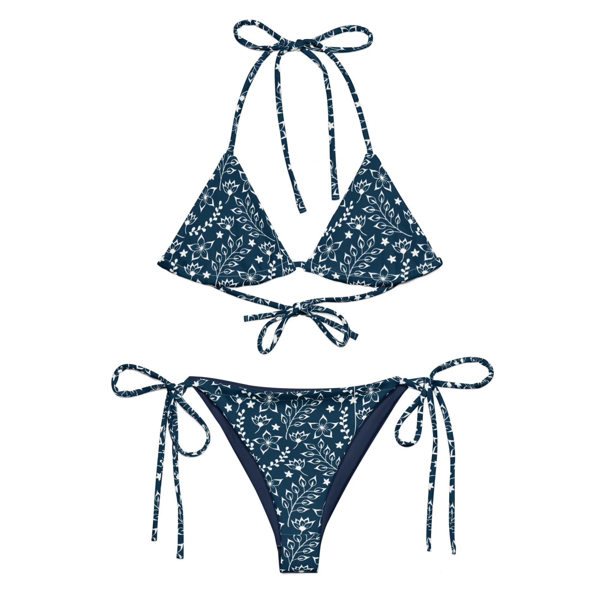 STRING BIKINI SET ECO -GARDEN PARTY DARK NAVY