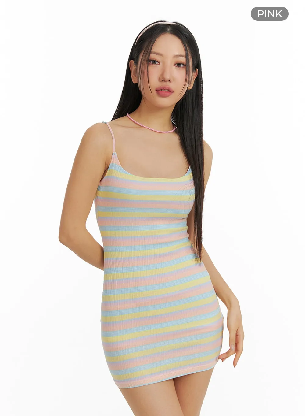 Stripe Slim Mini Dress IM404