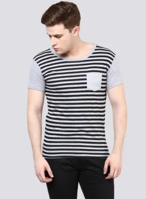 Striped T-shirt with Chest Pocket detail