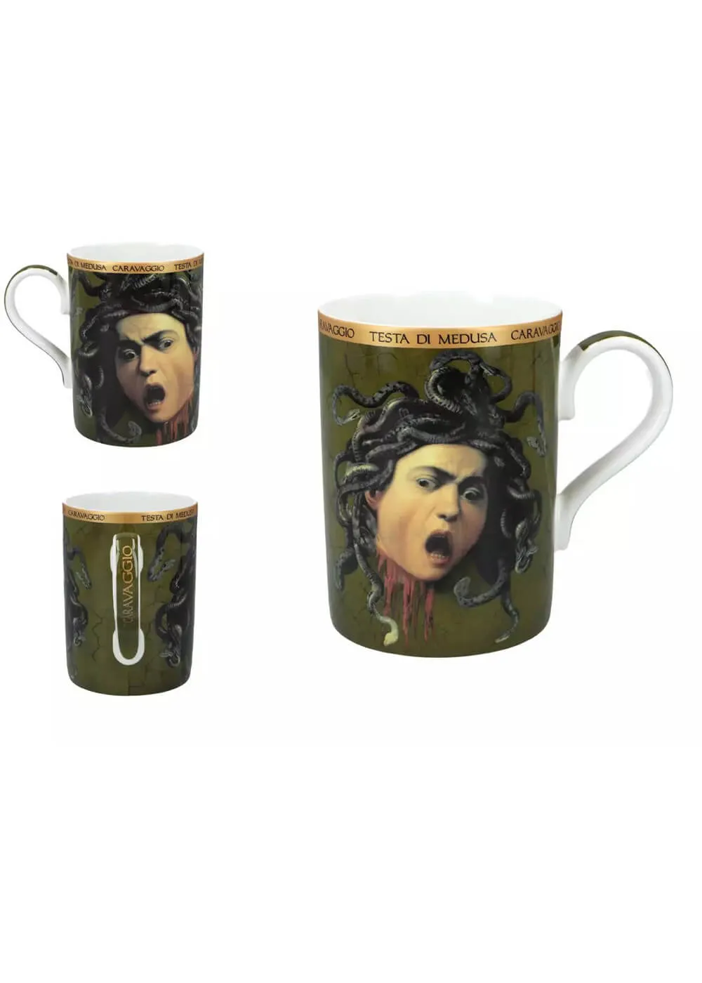 Succubus Art Mug de Caravaggio Medusa's Head Mug Cup Green