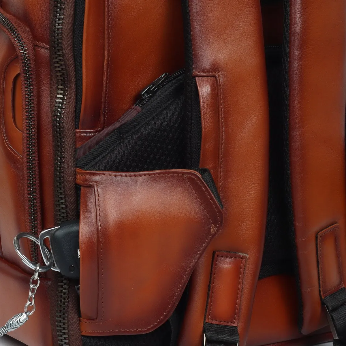 Super Functional Tan Leather Backpack by Brune & Bareskin