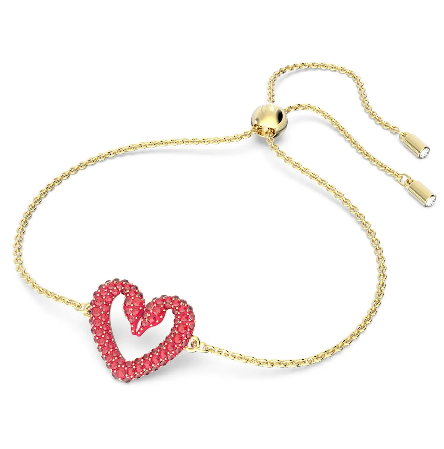 SWAROVSKI Una Heart-Shaped Bracelet, Red, Gold Tone plated -5634724