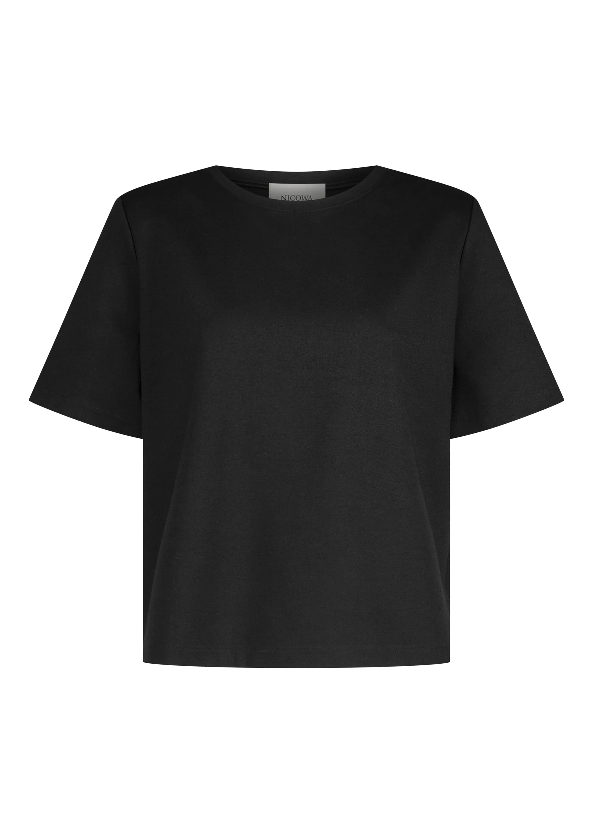 T-shirt with shoulder pads  -DILAWIA in BLACK