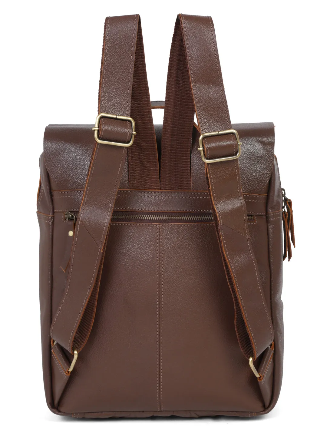 Teakwood Leather Unisex Brown Leather Backpack - Clearance sale