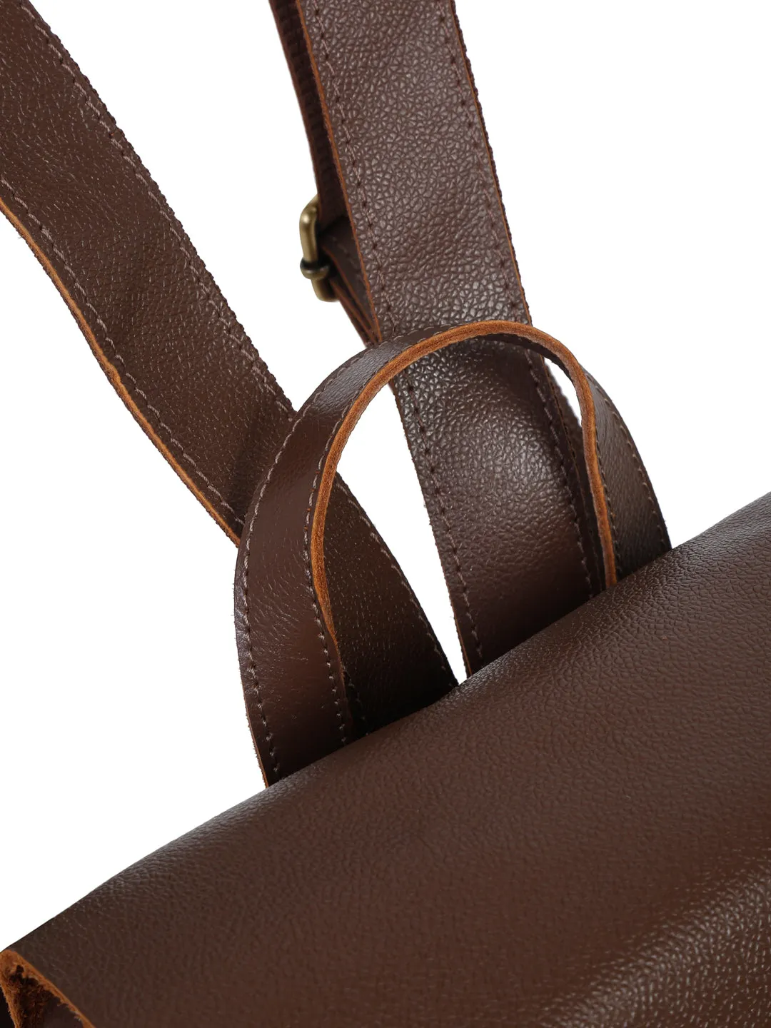 Teakwood Leather Unisex Brown Leather Backpack - Clearance sale