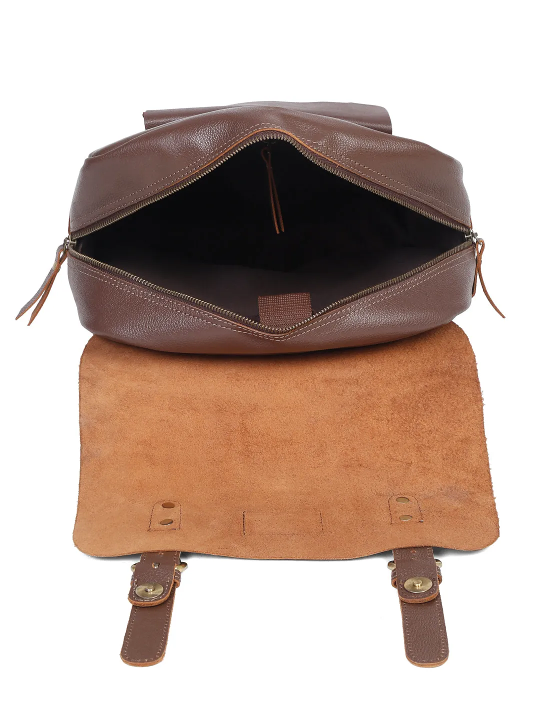 Teakwood Leather Unisex Brown Leather Backpack - Clearance sale