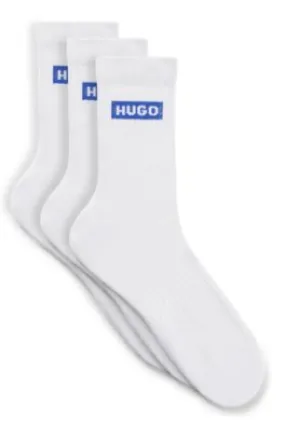 Three-pack of short socks with blue logos