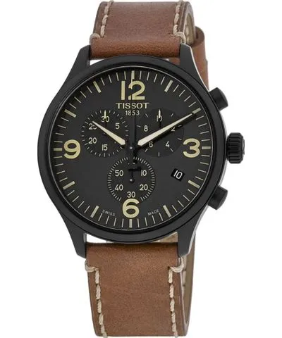 Tissot Chrono XL Classic Black Dial Brown Leather Strap Men's Watch T116.617.36.057.00