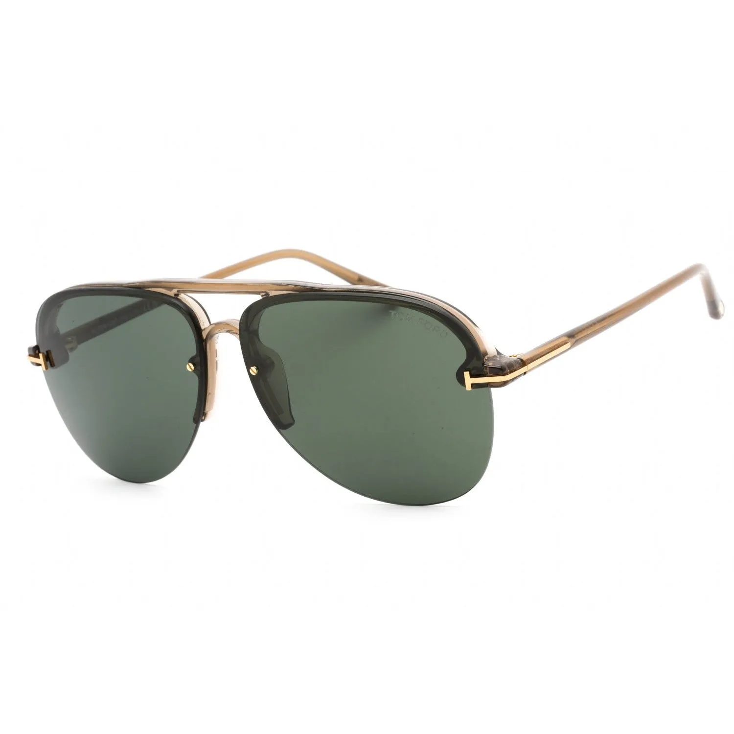 Tom Ford FT1004 Terry-2 Sunglasses Shiny Light Brown / Green Women's