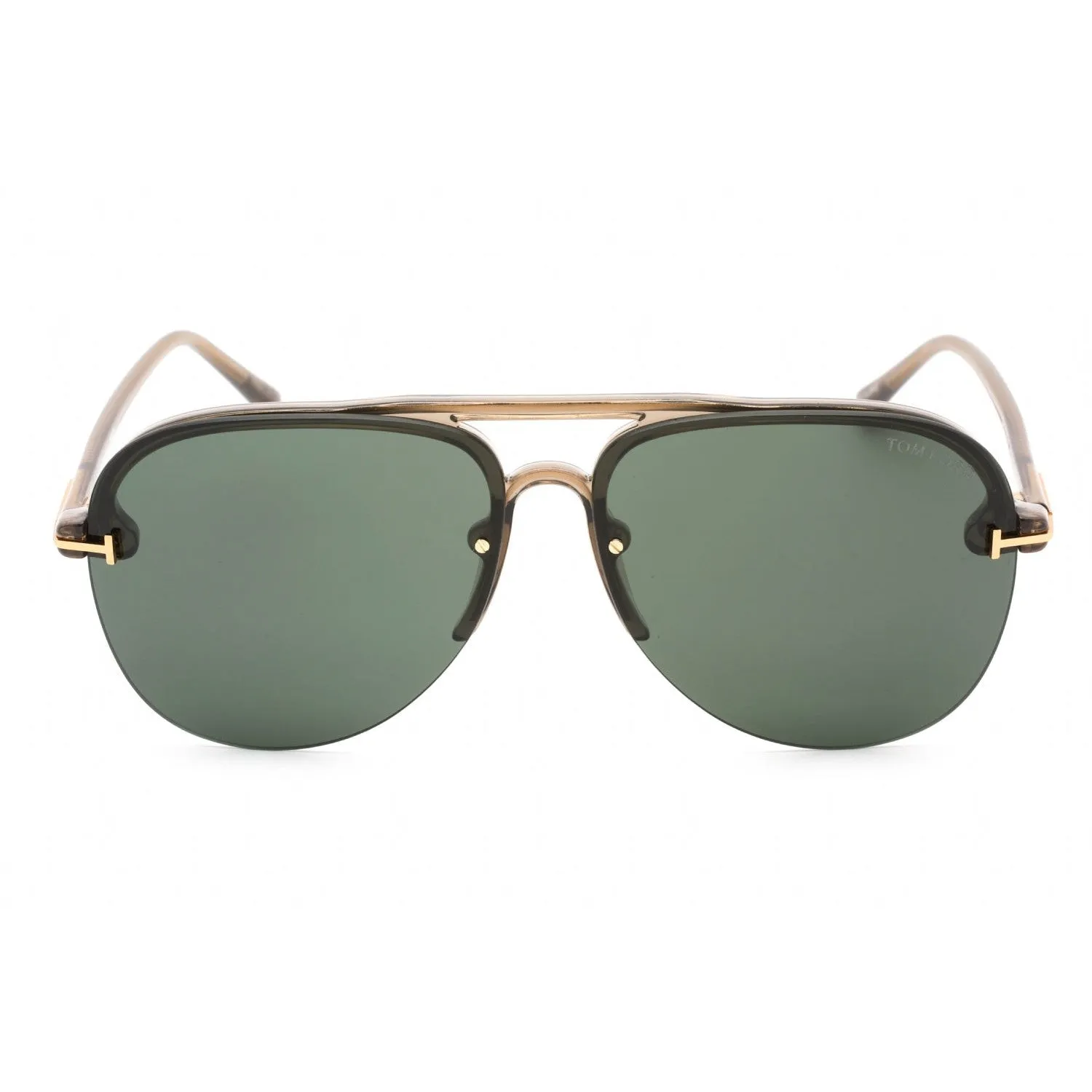 Tom Ford FT1004 Terry-2 Sunglasses Shiny Light Brown / Green Women's