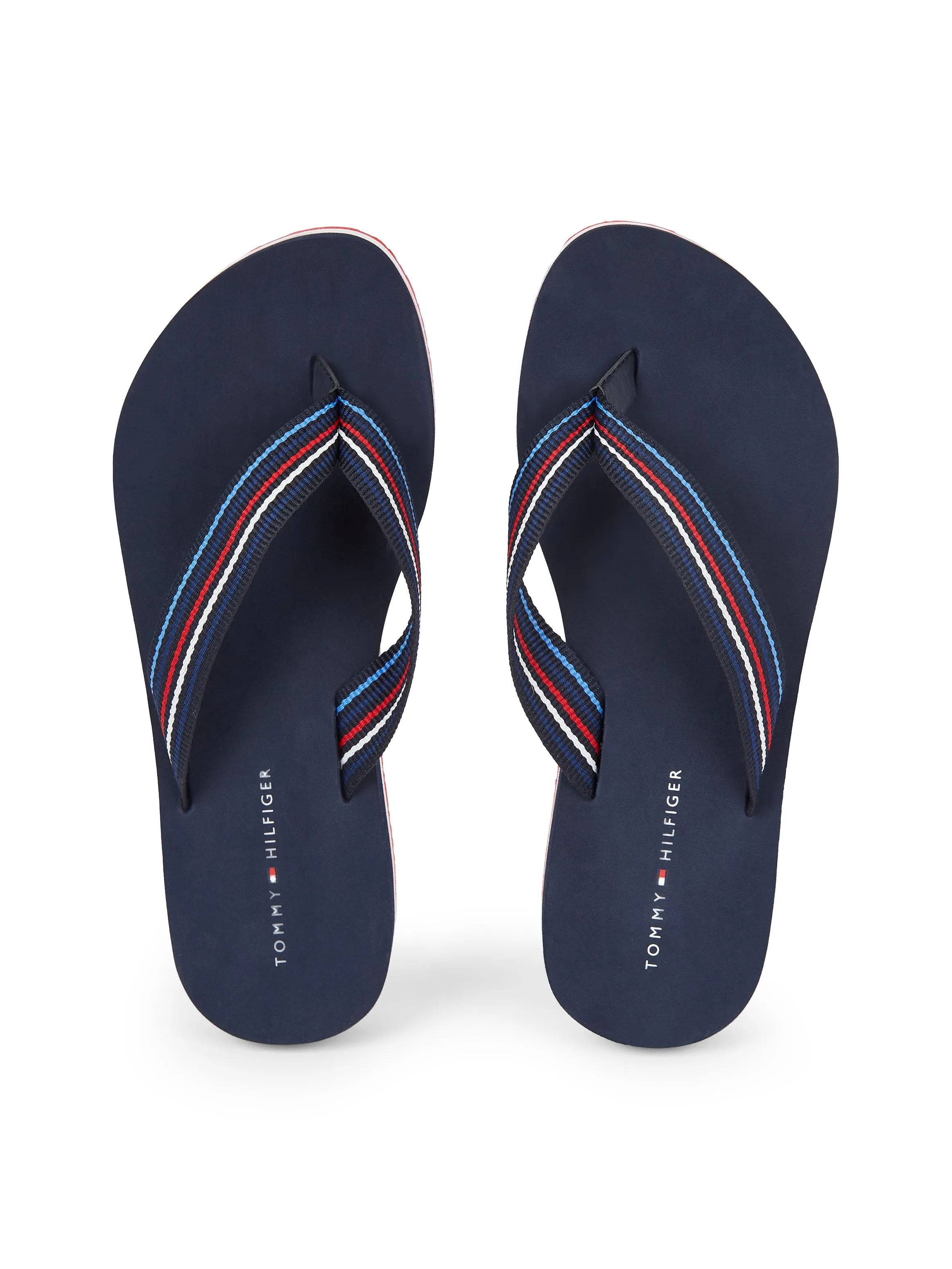 TOMMY HILFIGER Wedge Flip Flop Sandals Navy