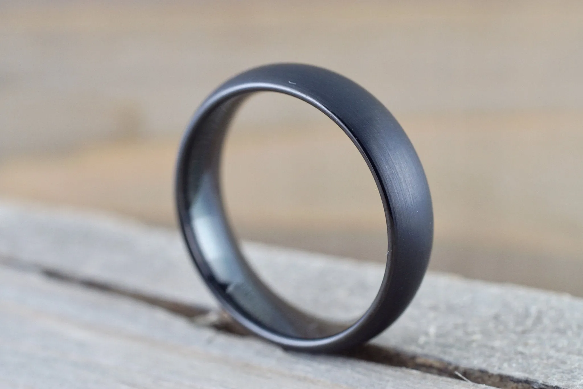 Tungsten Carbide 6mm Domed Brushed Matted Finish Men's Ring