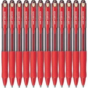 Uni-Ball SN-100 Laknock Retractable Ballpoint Pen Broad 1.4mm Red Box 12