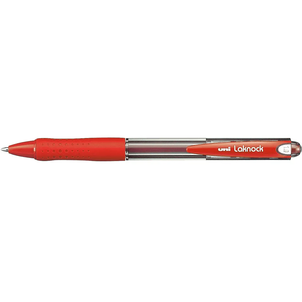 Uni-Ball SN-100 Laknock Retractable Ballpoint Pen Medium 1.0mm Red Box 12