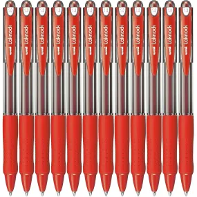 Uni-Ball SN-100 Laknock Retractable Ballpoint Pen Medium 1.0mm Red Box 12