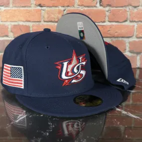 United States 2023 World Baseball Classic Grey Bottom Navy 59Fifty Fitted Cap