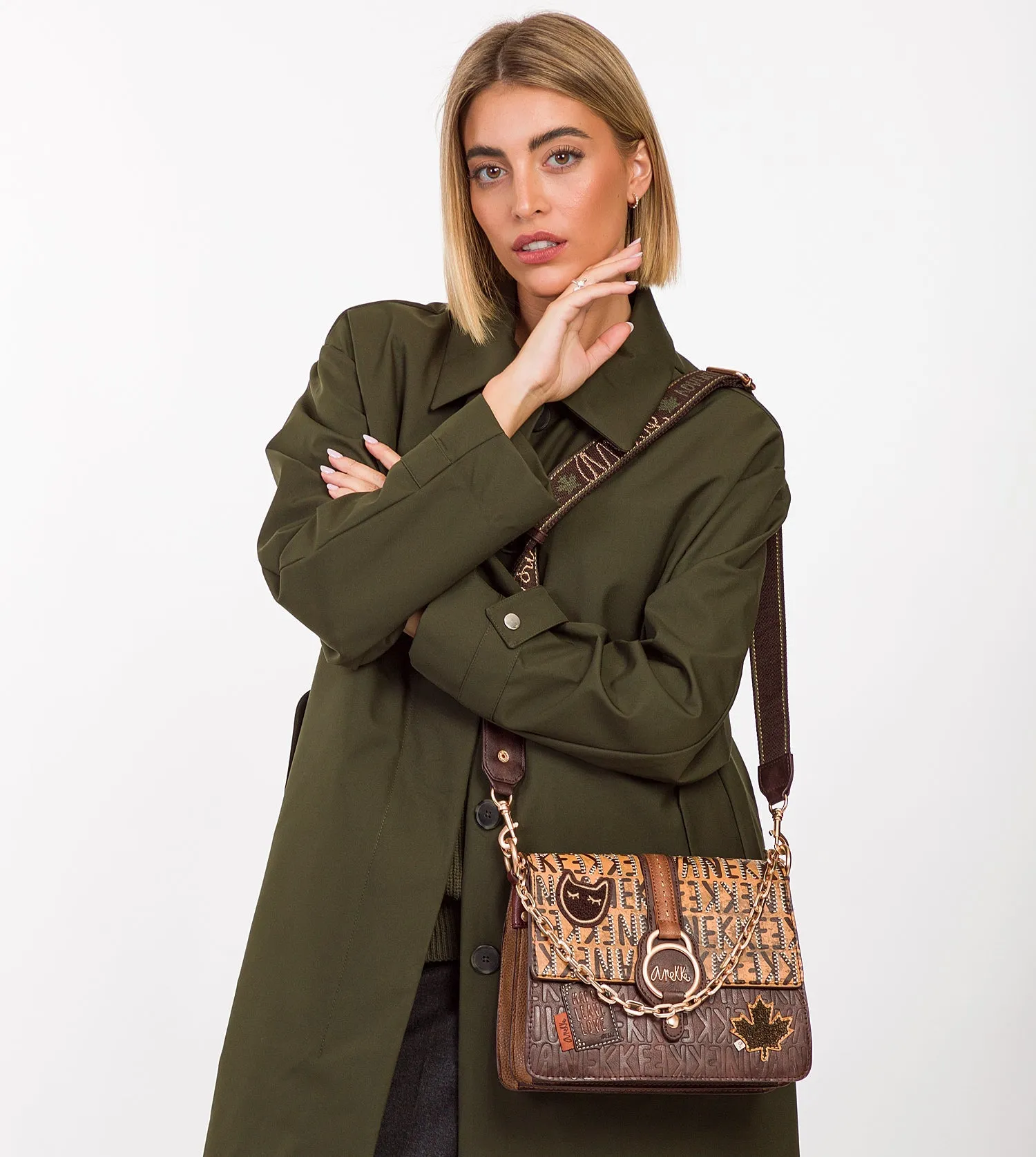 Urban brown flap shoulder bag