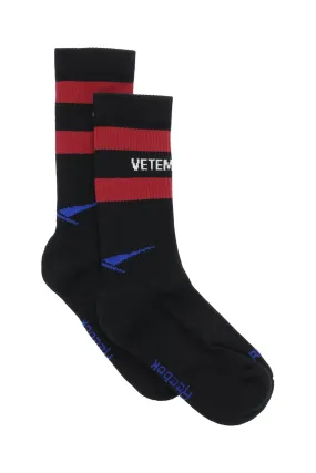 Vetements X Reebok Logo Intarsia Ribbed Socks