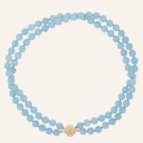 Victoire Aquamarine 8mm Double Strand Necklace