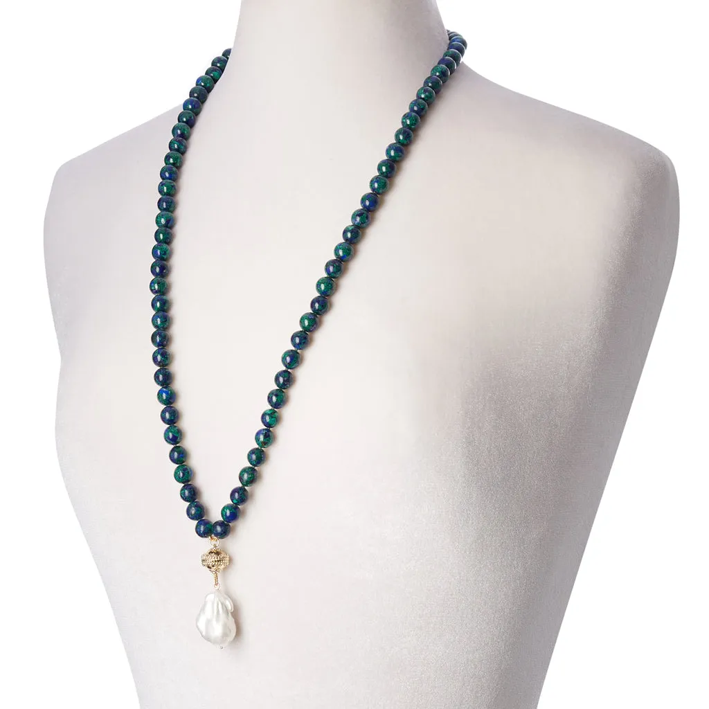 Victoire Azurite 10mm Double Strand Necklace