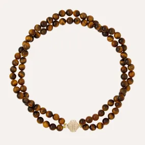 Victoire Tiger's Eye 8mm Double Strand Necklace