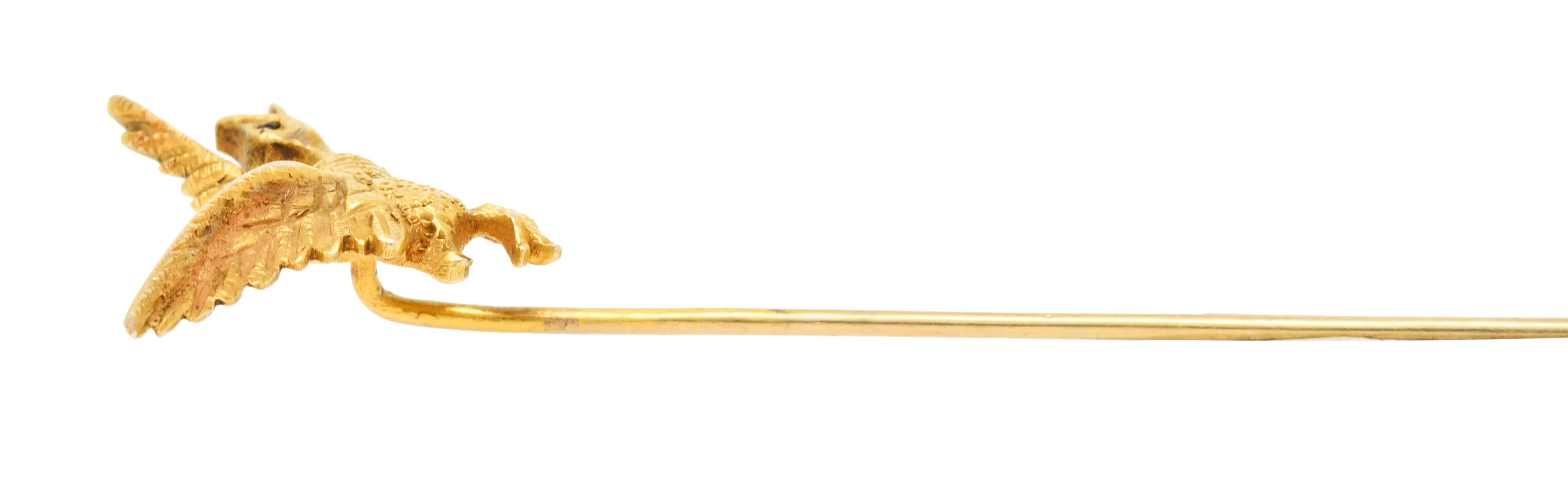 Victorian Garnet 14 Karat Gold Goose Stickpin